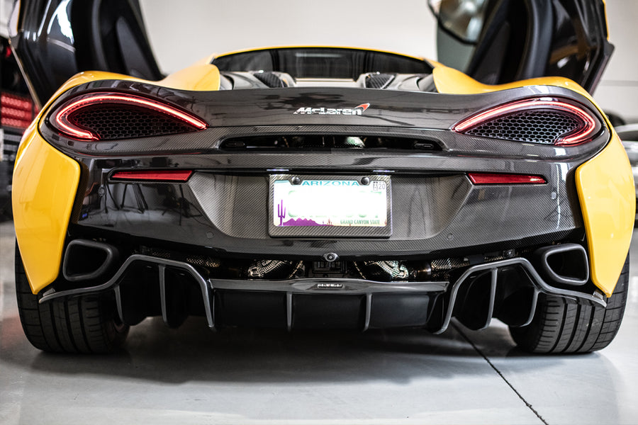 2017 Yellow McLaren 570s RearView Shifters